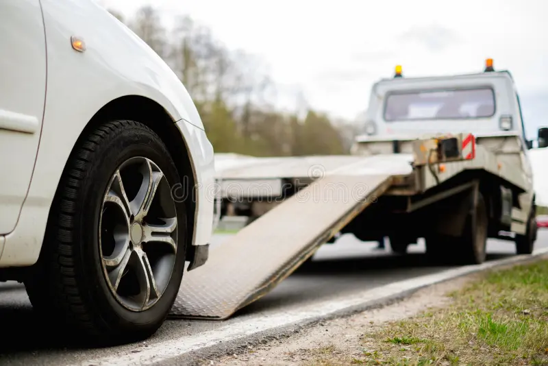 loading-broken-car-tow-truck-roadside-53700253